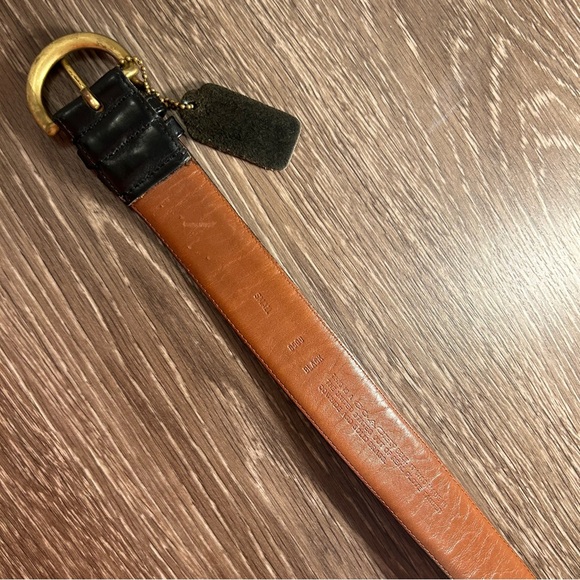 SOLD Vintage COACH Black Leather Belt with Solid Brass Buckle, Size Small - Picture 4 of 7